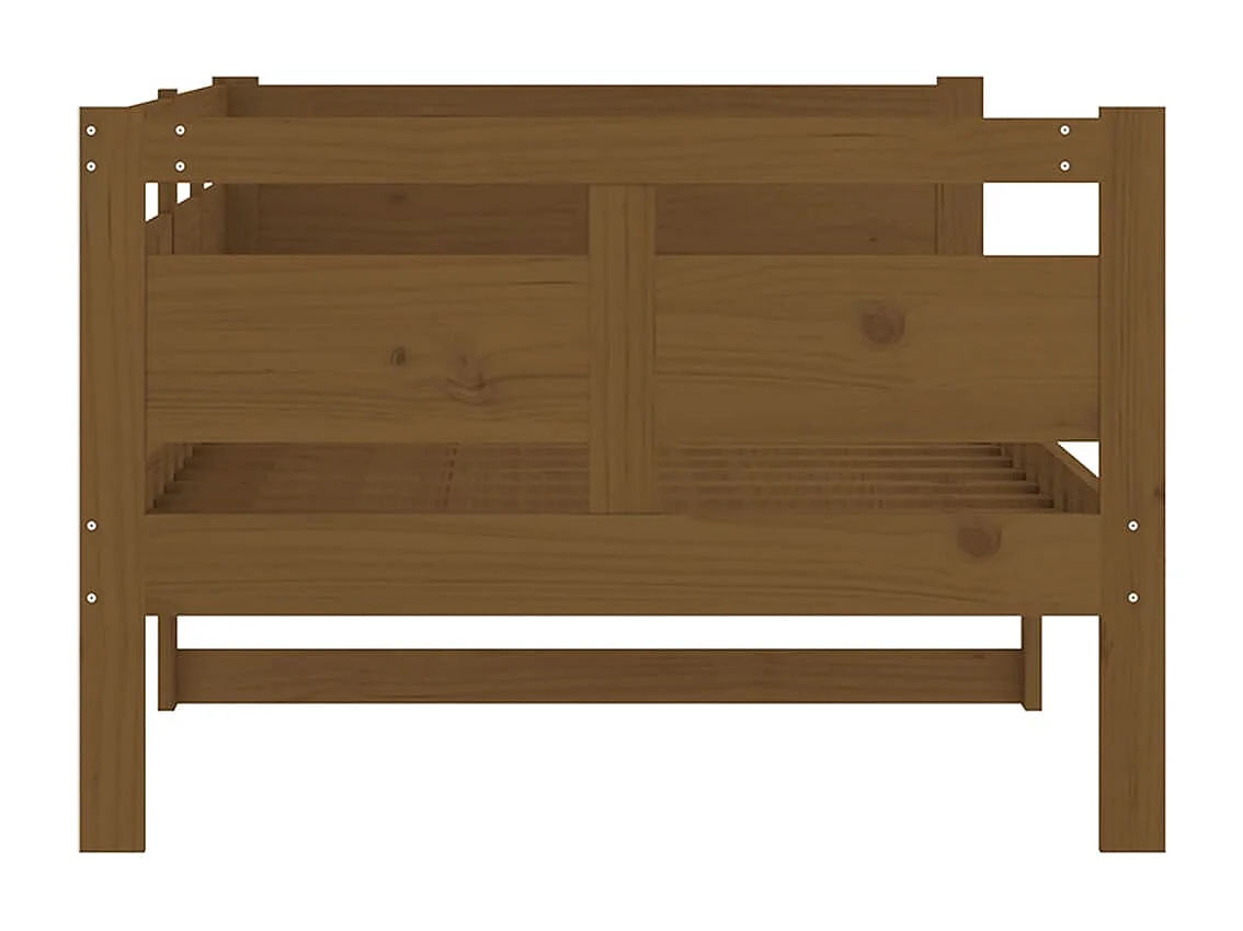 Lit de jour Marron miel Bois de pin massif 90x190 cm