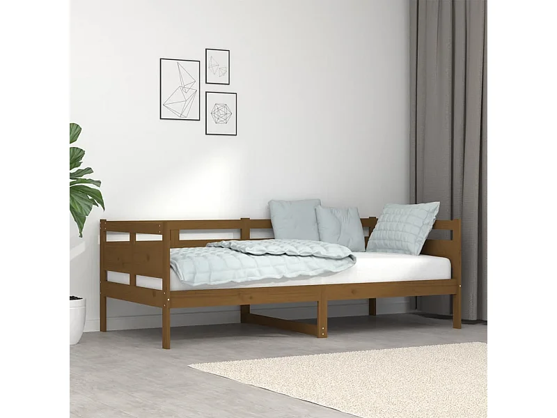 Slaapbank massief grenenhout honingbruin 90x190 cm