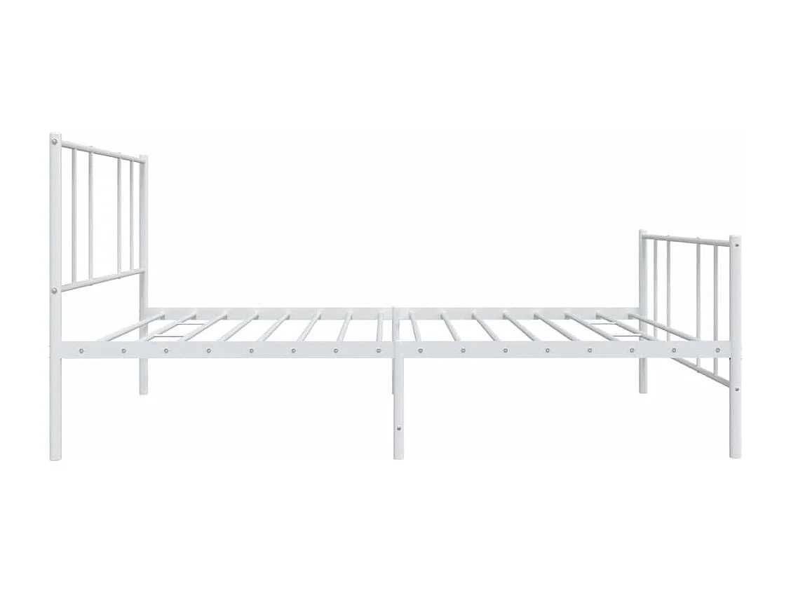 Estrutura de cama com cabeceira e pés 100x190 cm metal branco