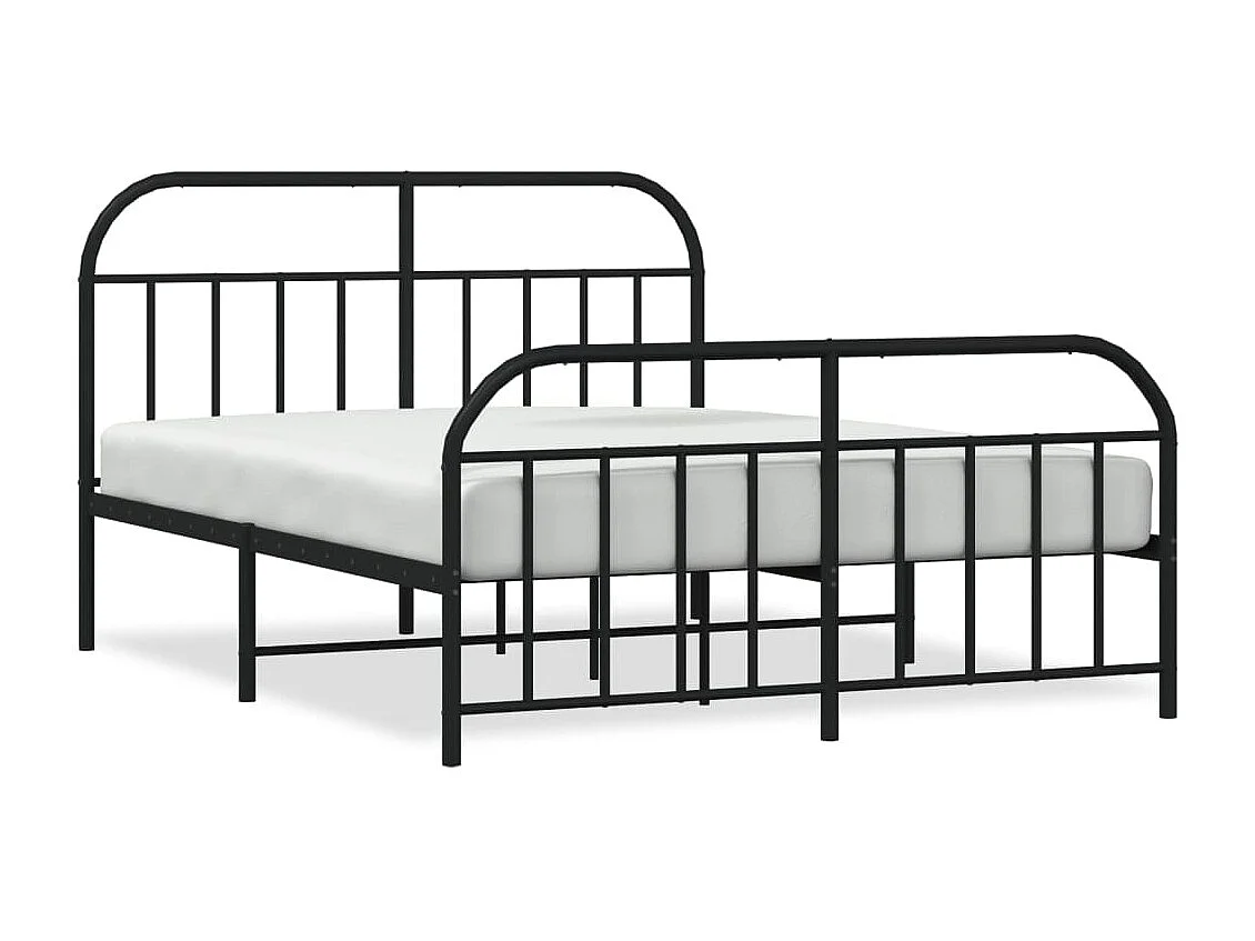 Estructura de cama cabecero y pie de cama metal negro 160x200cm