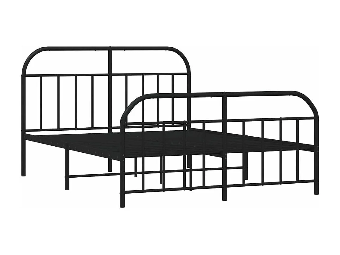 Estructura de cama cabecero y pie de cama metal negro 160x200cm