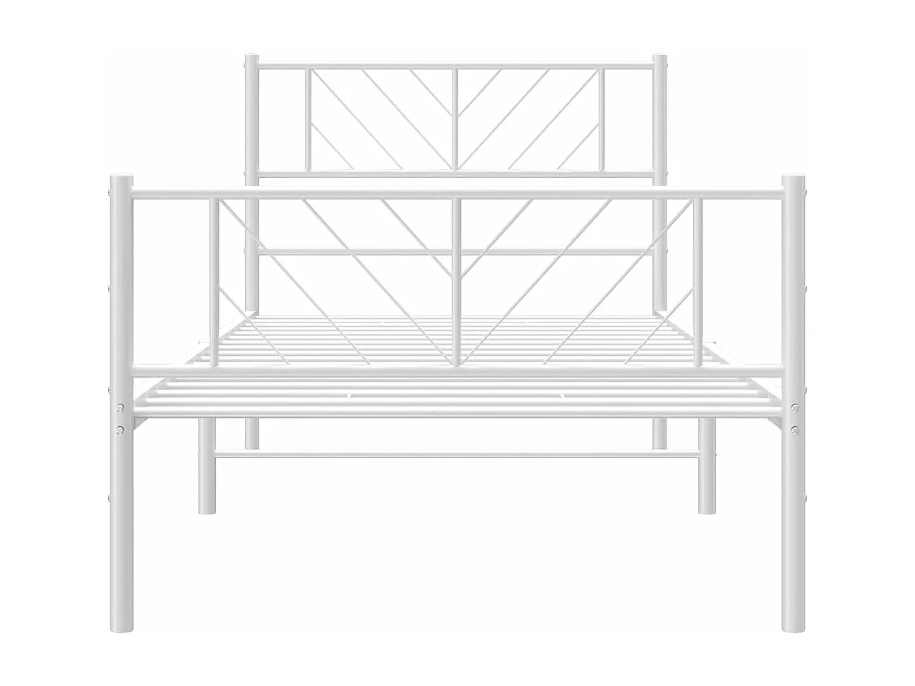 Cadre de lit métal avec tête de lit/pied de lit blanc 80x200 cm