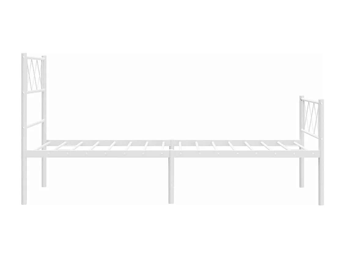 Estrutura de cama com cabeceira e pés 90x200 cm metal branco