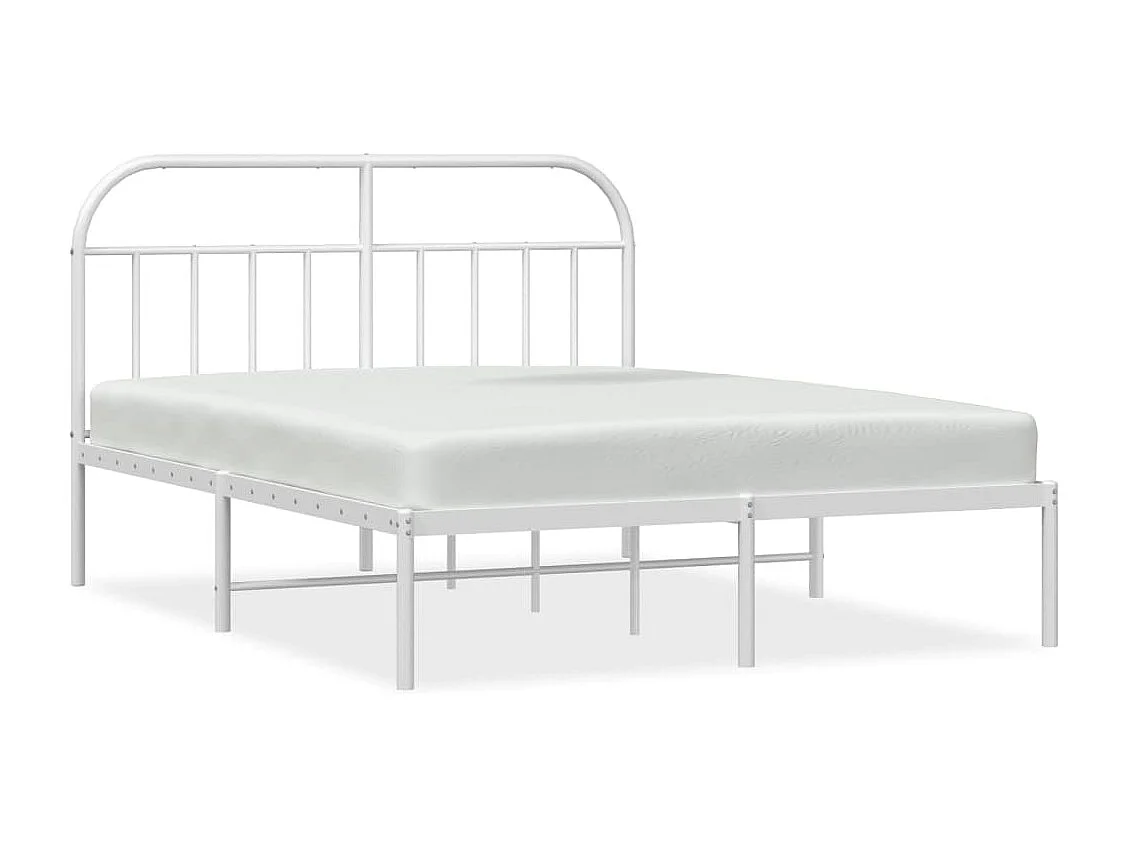 Estrutura de cama com cabeceira 140x190 cm metal branco