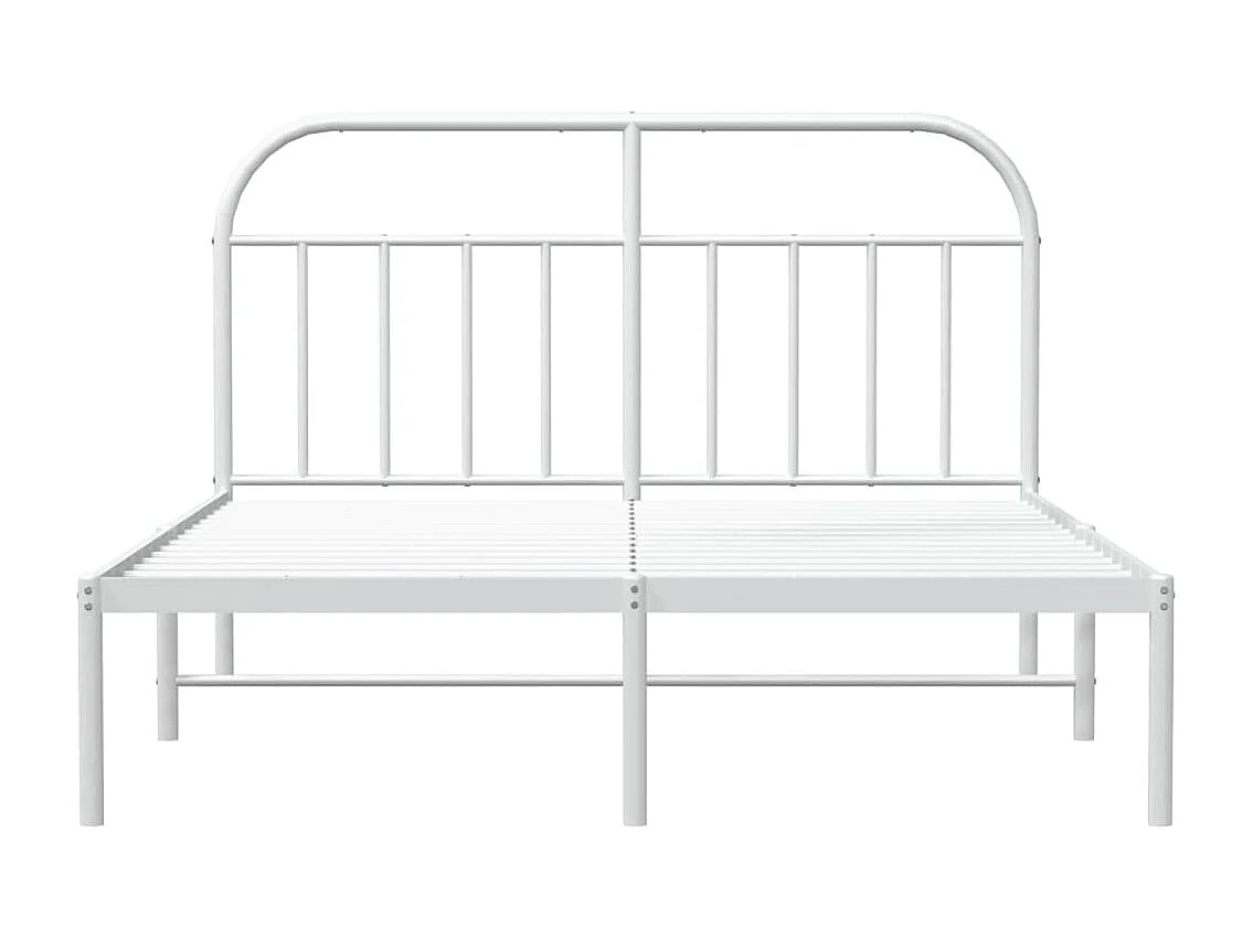 Estrutura de cama com cabeceira 140x190 cm metal branco