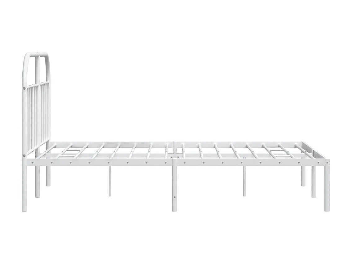 Estrutura de cama com cabeceira 140x190 cm metal branco