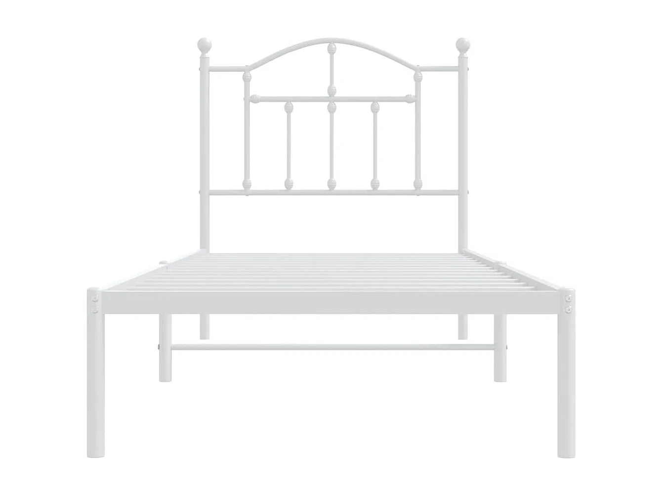 Estructura de cama de metal con cabecero blanco 90x200 cm