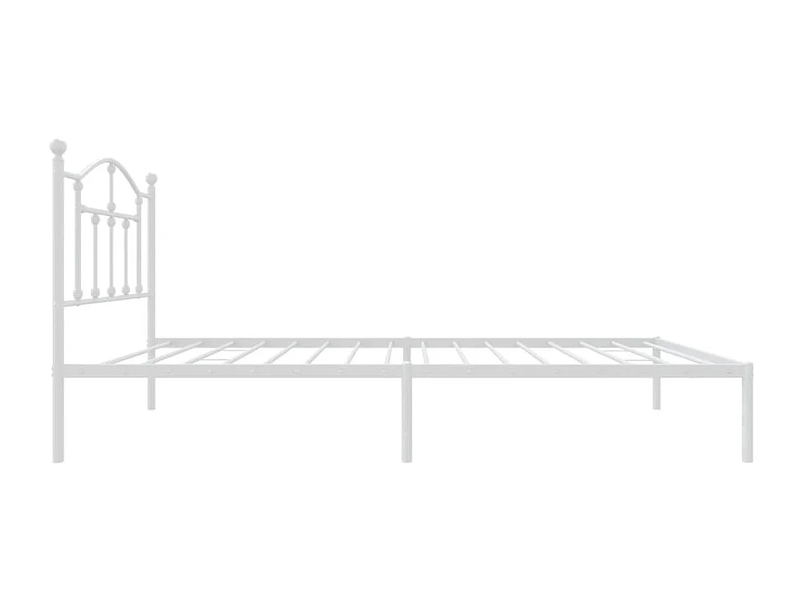 Estructura de cama de metal con cabecero blanco 90x200 cm