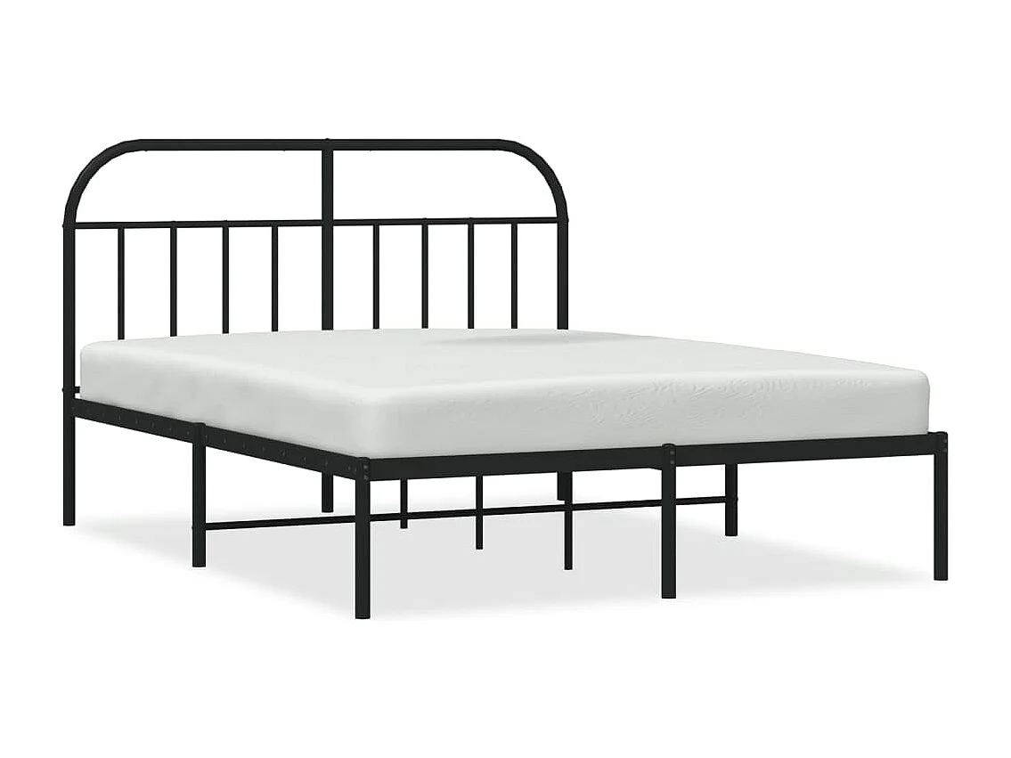 Estrutura de cama com cabeceira 140x190 cm metal preto
