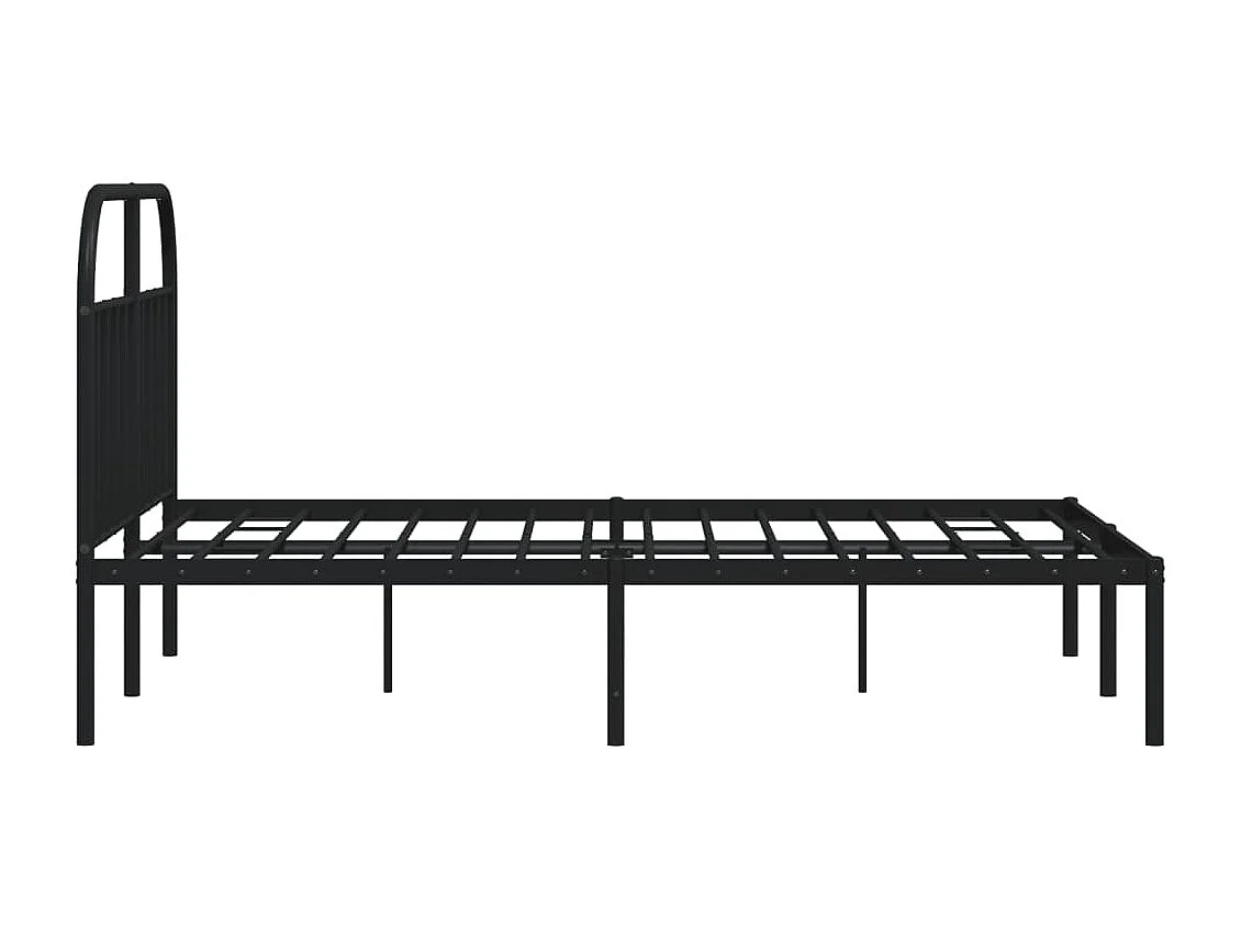 Estrutura de cama com cabeceira 140x190 cm metal preto