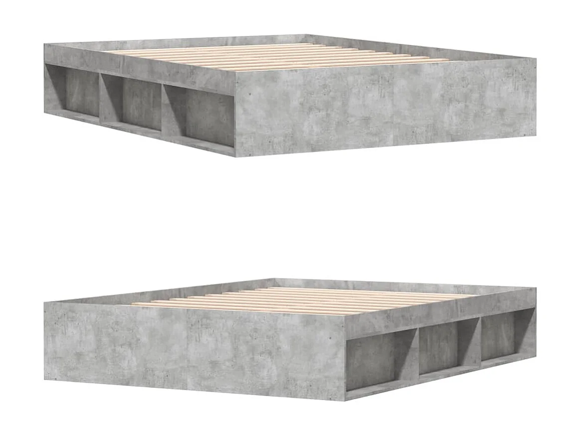 Estrutura de cama 140x190 cm cinza cimento