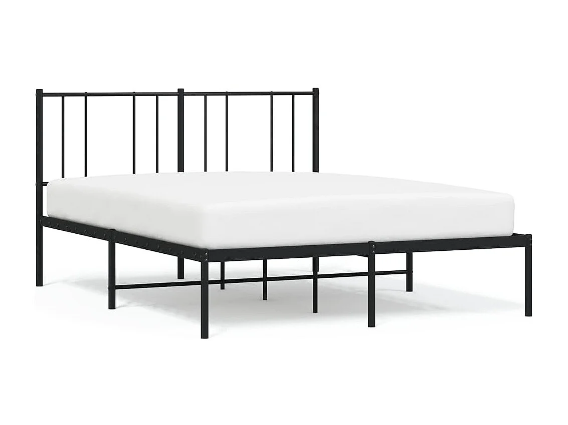 Estrutura de cama com cabeceira 160x200 cm metal preto