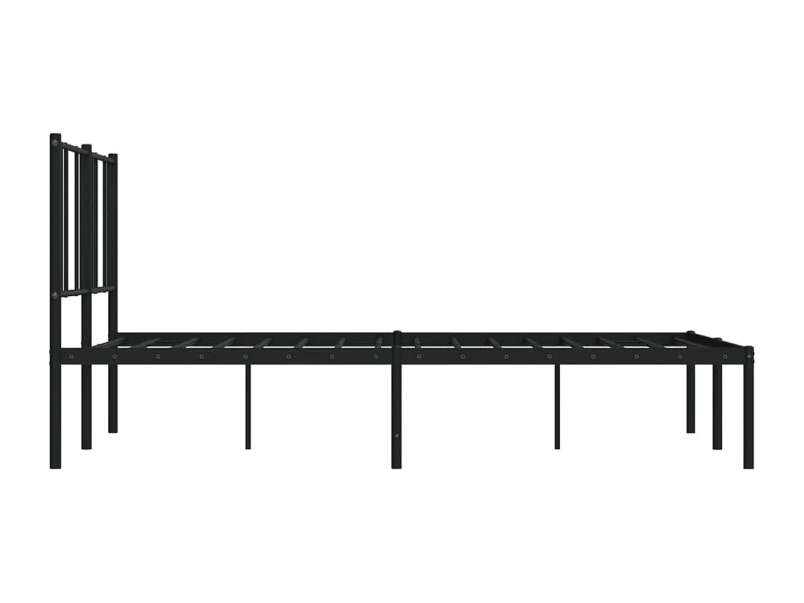 Estrutura de cama com cabeceira 160x200 cm metal preto