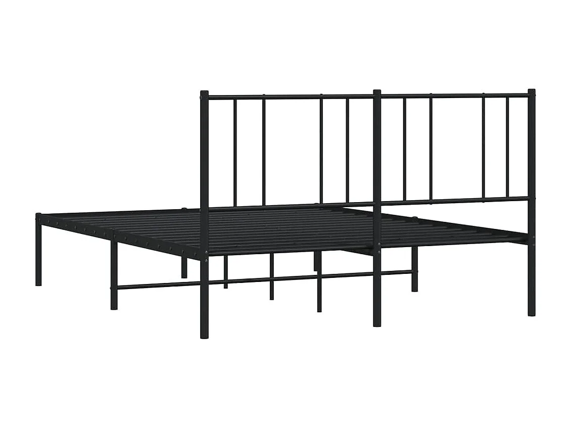Estrutura de cama com cabeceira 160x200 cm metal preto