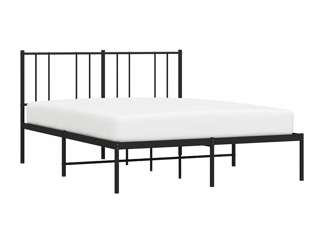 Estructura de cama con cabecero metal negro 160x200 cm