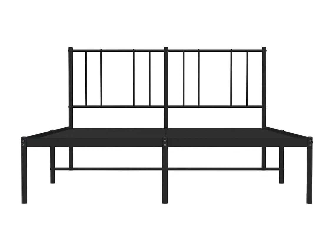 Estructura de cama con cabecero metal negro 160x200 cm