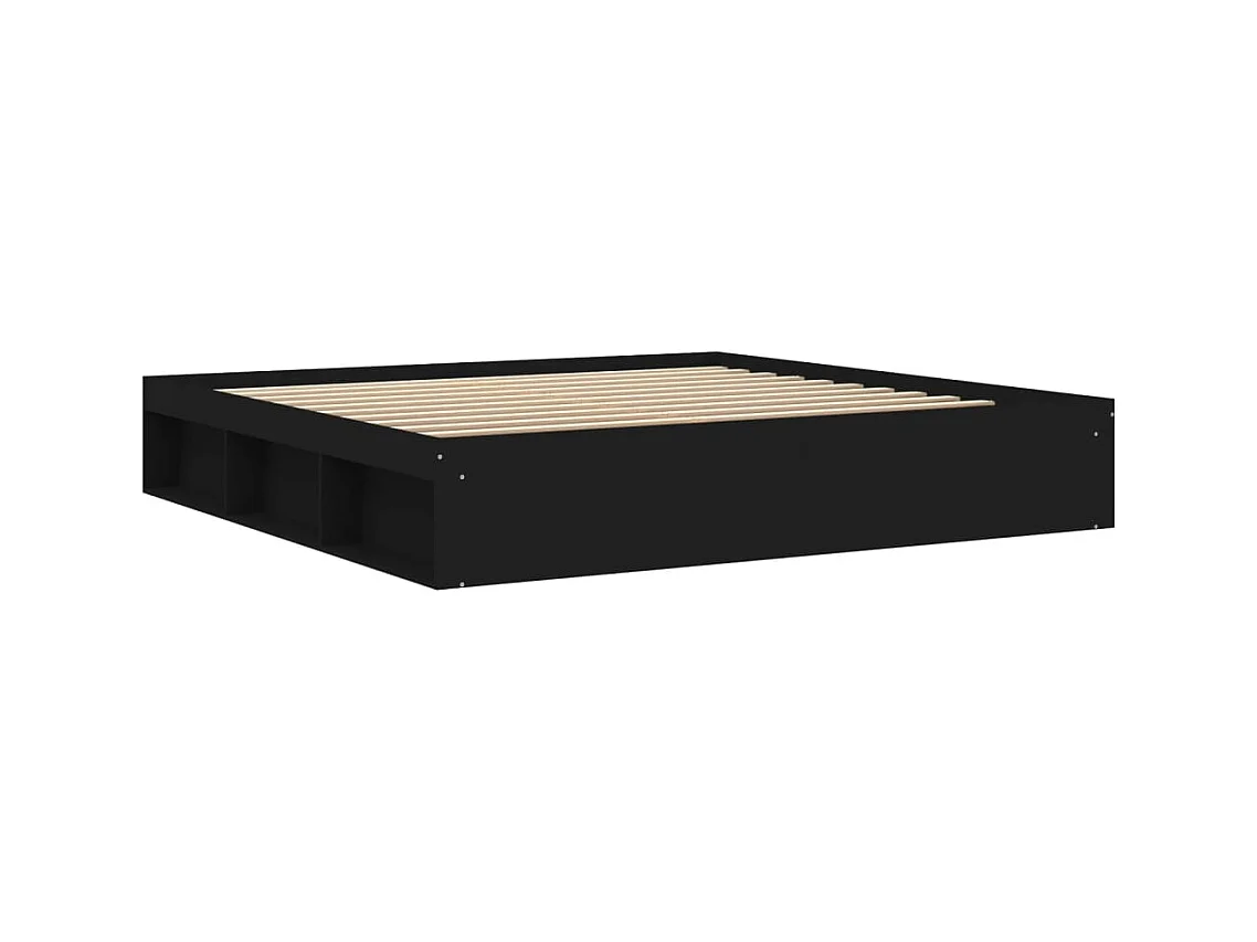 Cadre de lit noir 200x200 cm