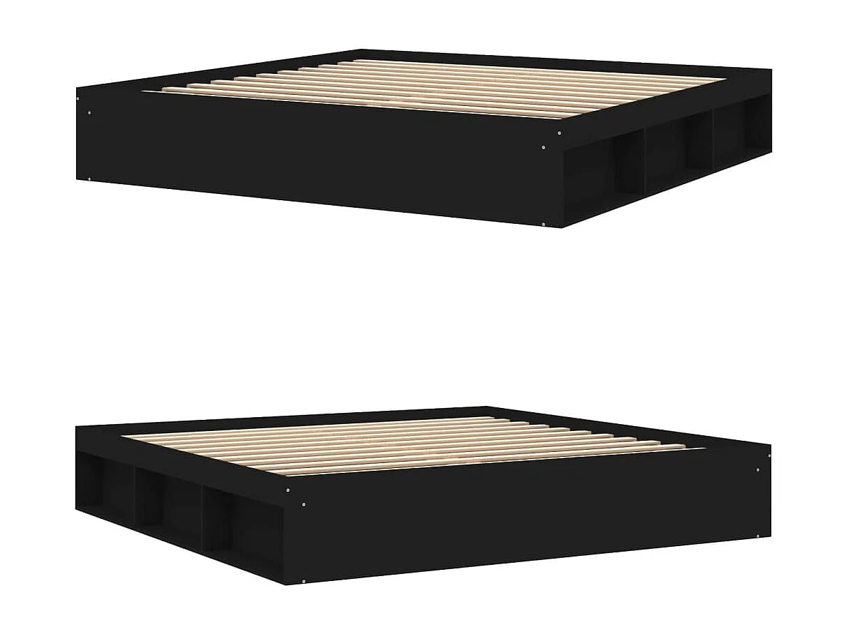 Estrutura de cama 200x200 cm preto