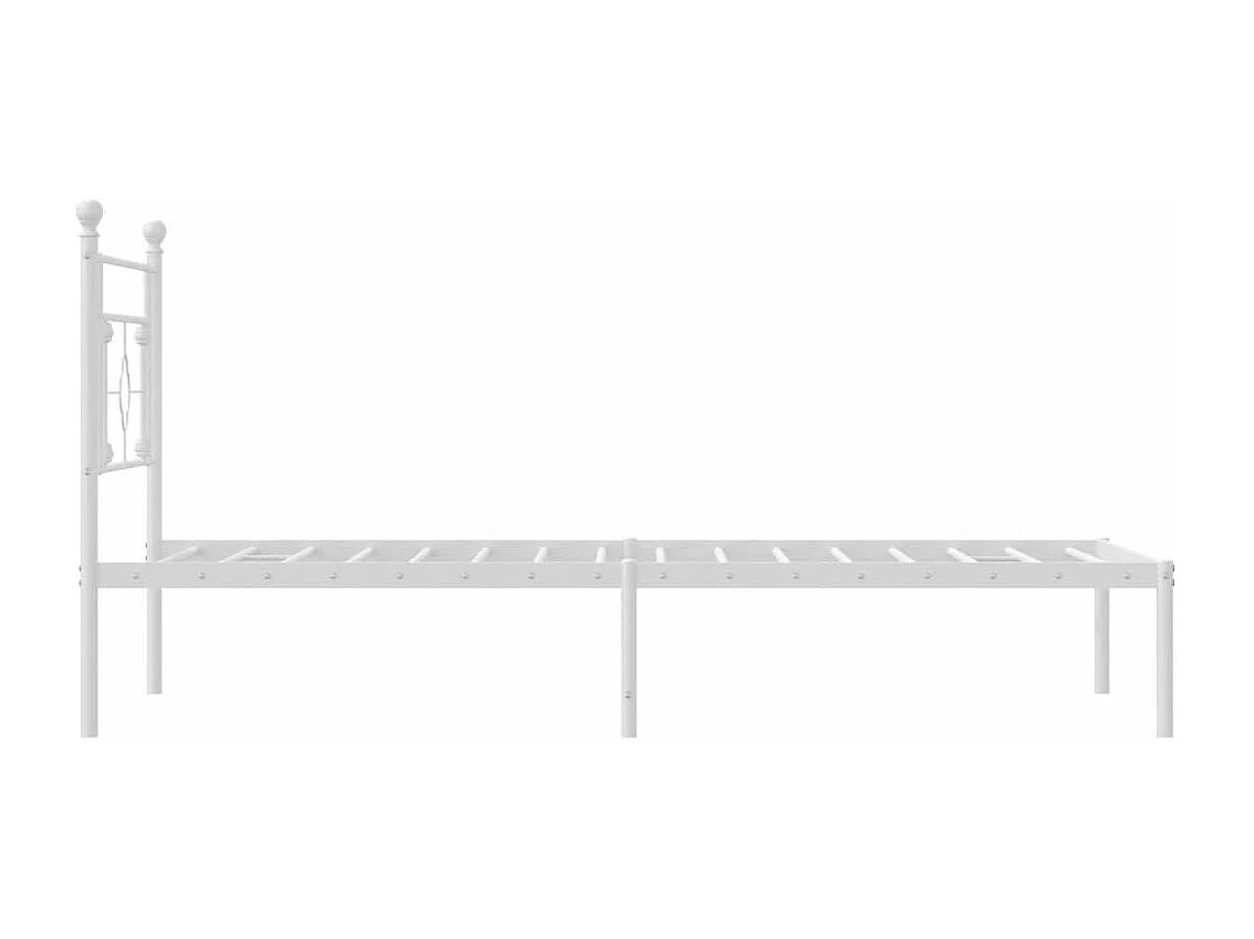 Estrutura de cama em metal com cabeceira 107x203 cm branco