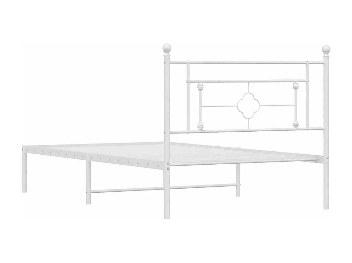 Estrutura de cama em metal com cabeceira 107x203 cm branco