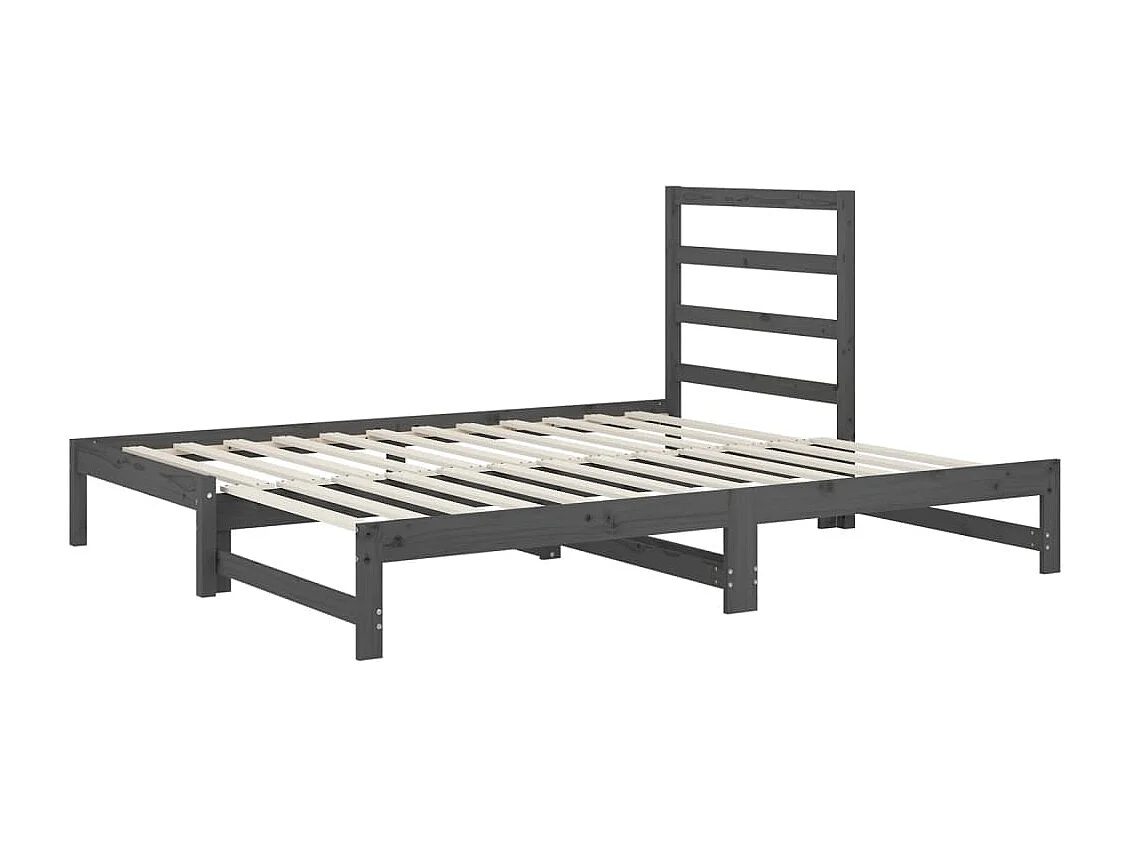 Sofá-cama de puxar 2x(90x200) cm pinho maciço cinza