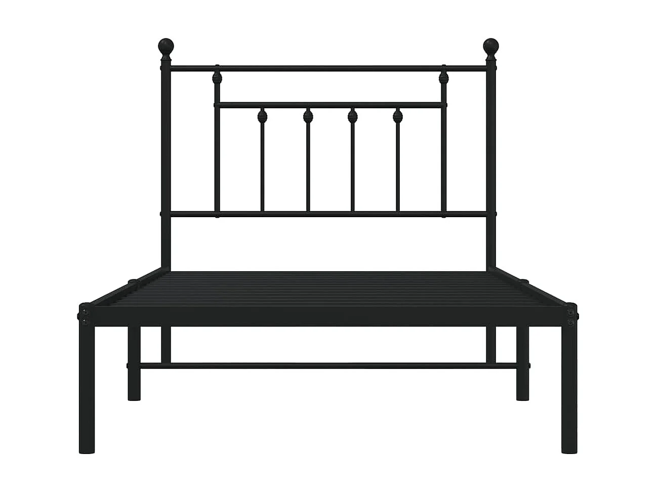 Estrutura de cama com cabeceira 100x190 cm metal preto
