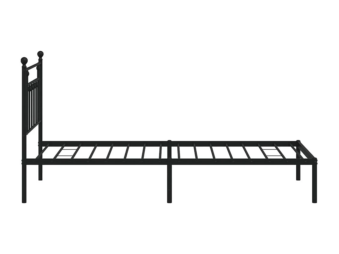 Estrutura de cama com cabeceira 100x190 cm metal preto