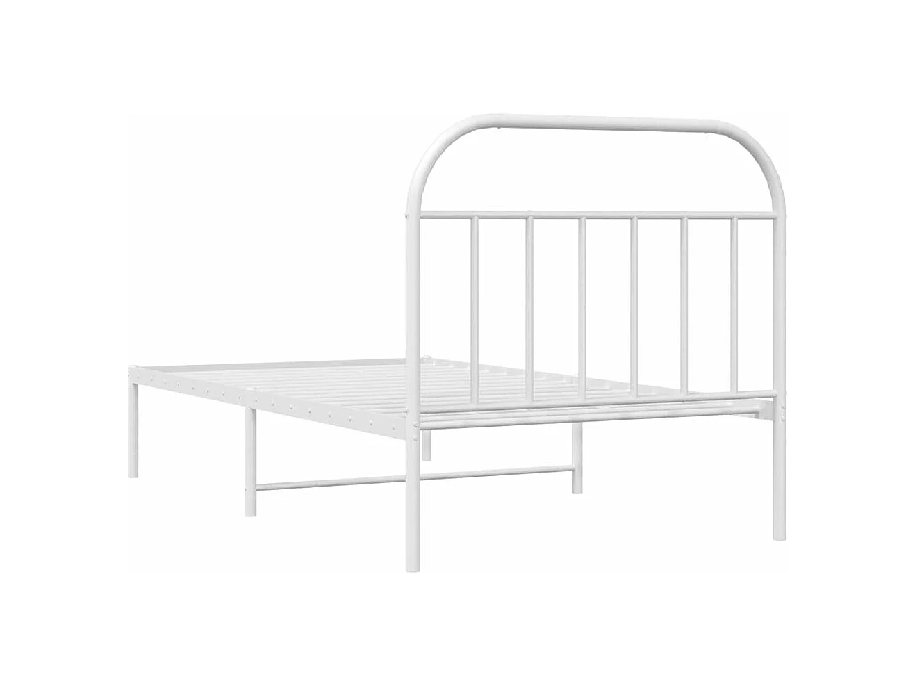 Estrutura de cama com cabeceira 100x190 cm metal branco