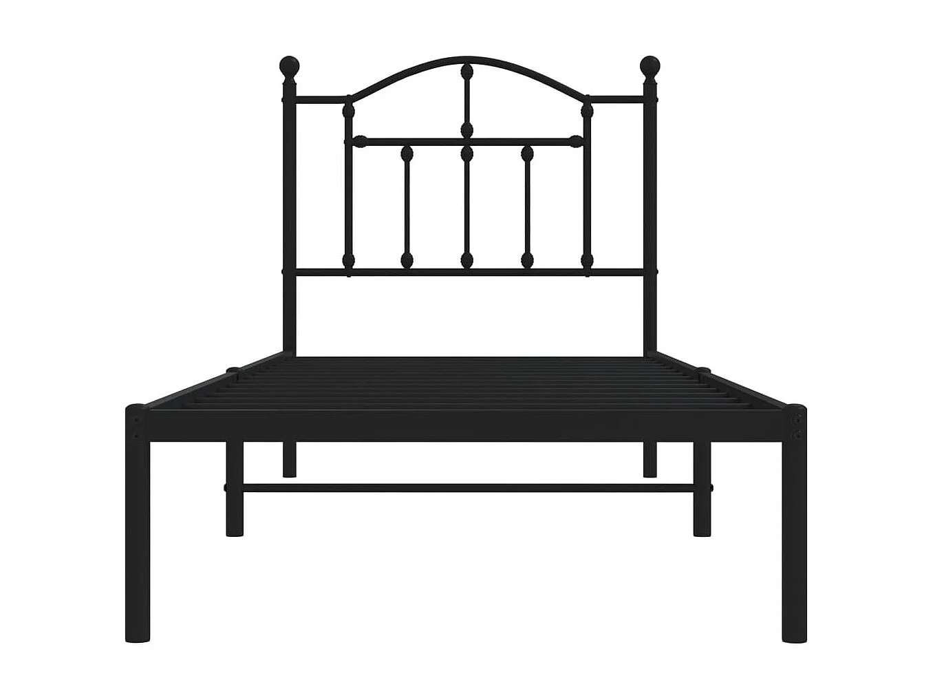 Estructura de cama con cabecero metal negro 80x200 cm