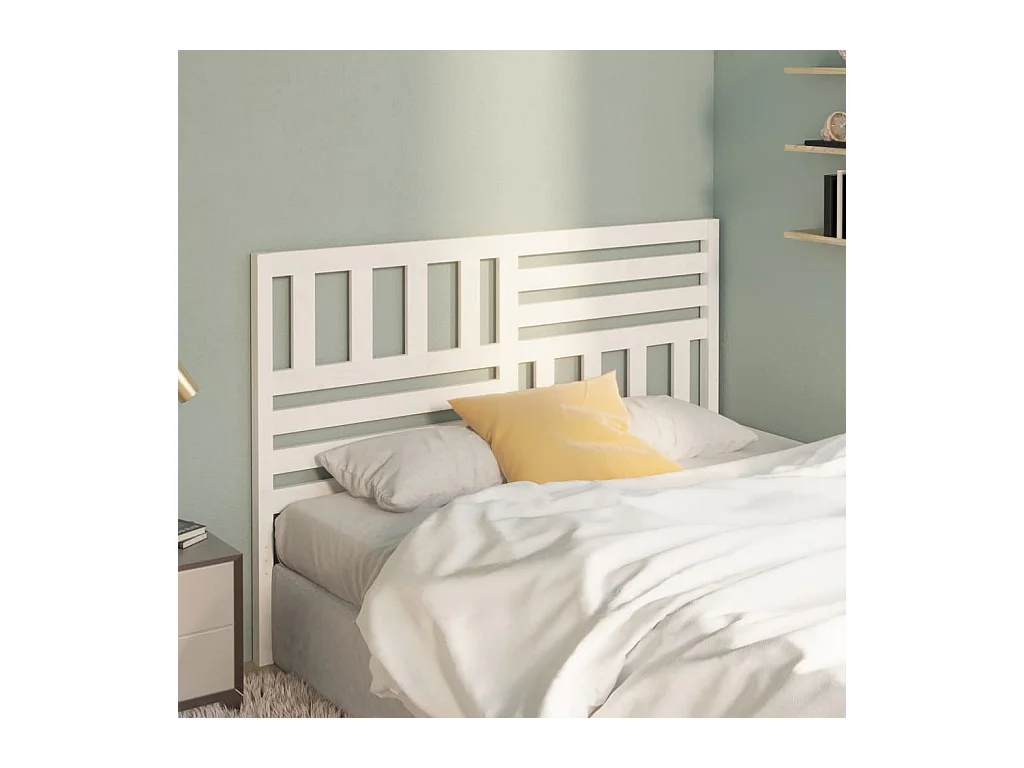 Tête de lit Blanc 166x4x100 cm Bois massif de pin