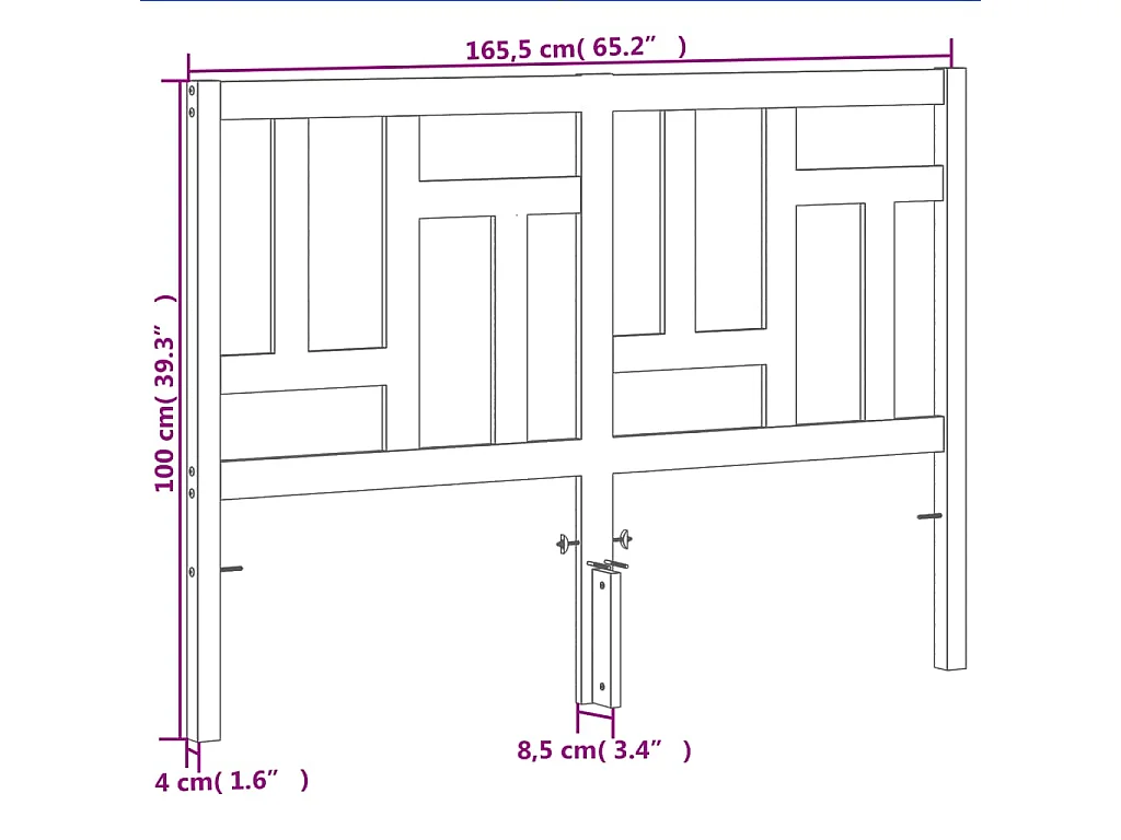 Tête de lit cire marron 160 cm bois massif de pin