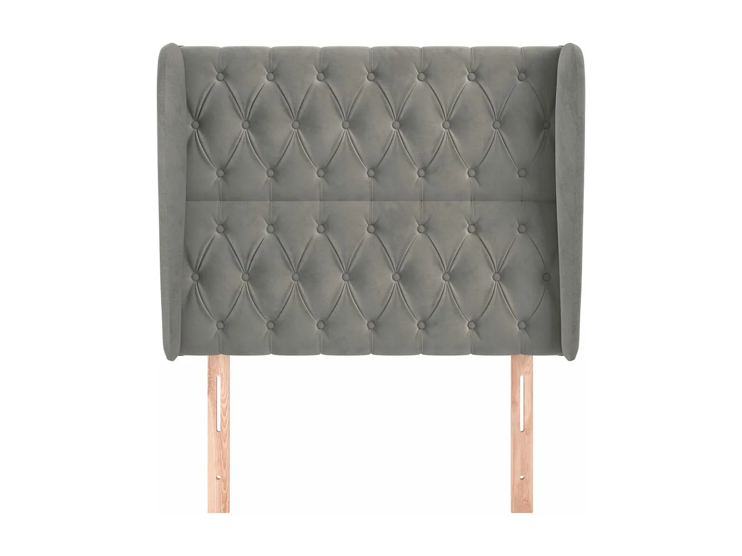 Cabeceira cama c/ abas veludo 103x23x118/128 cm cinzento-claro