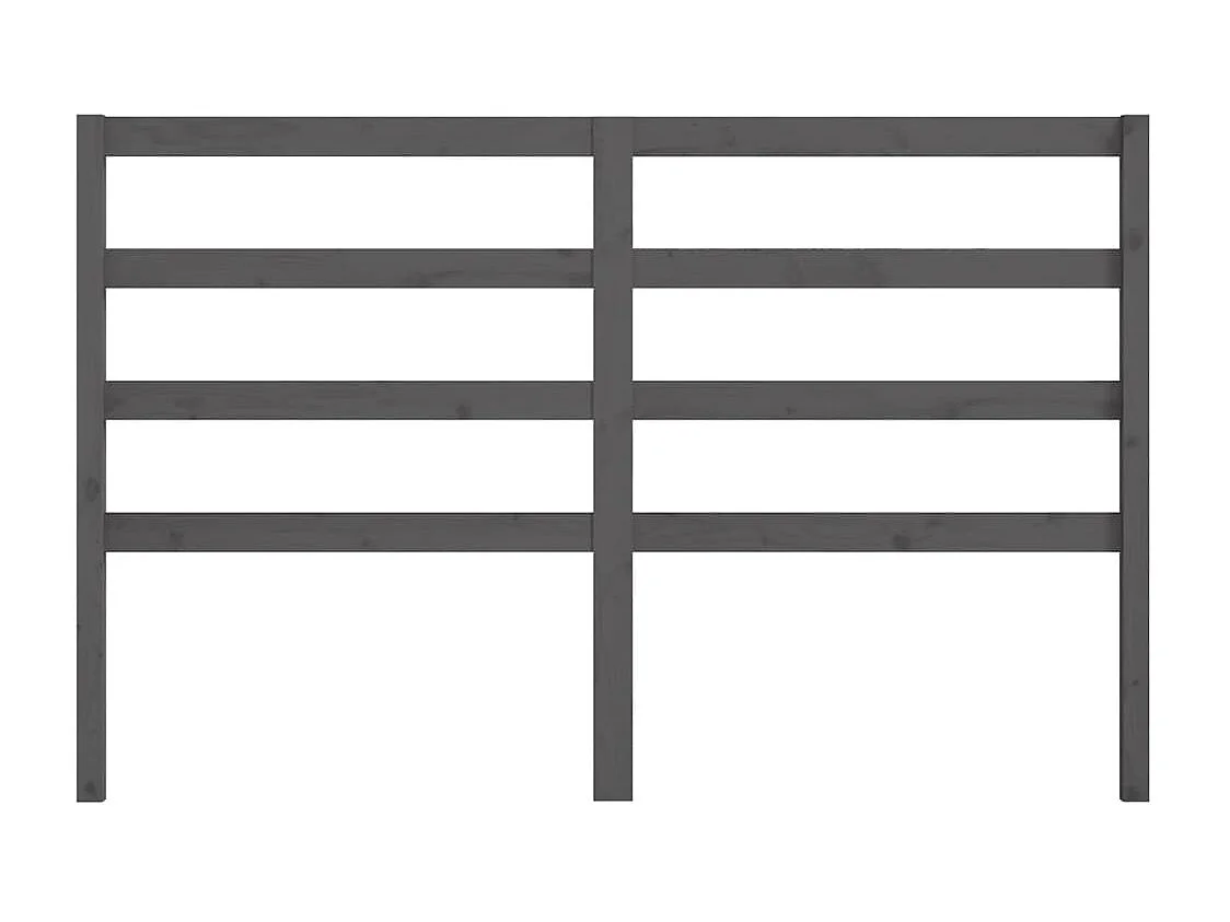 Tête de lit Gris 126x4x100 cm Bois massif de pin