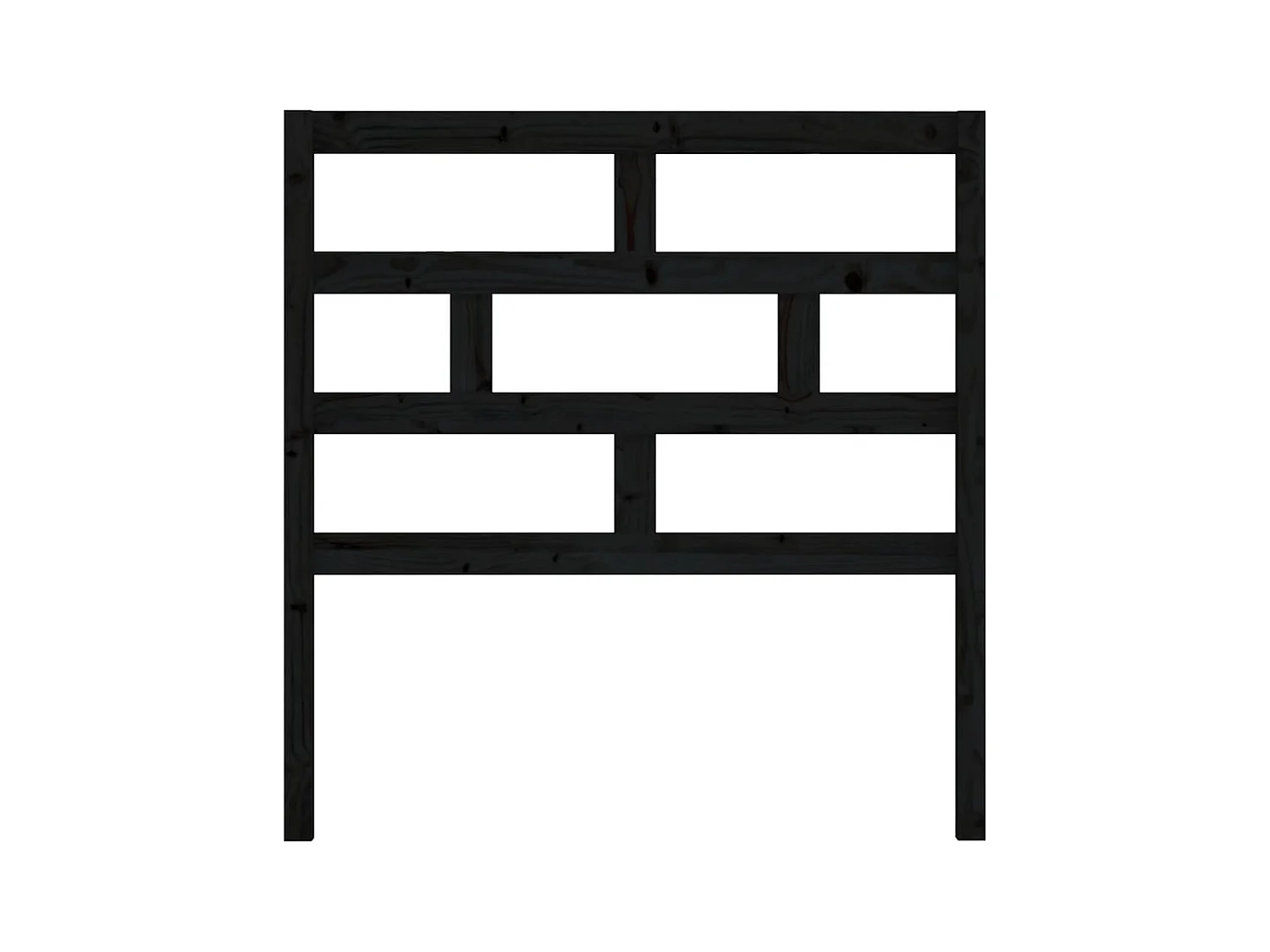 Tête de lit Noir 81x4x100 cm Bois massif de pin