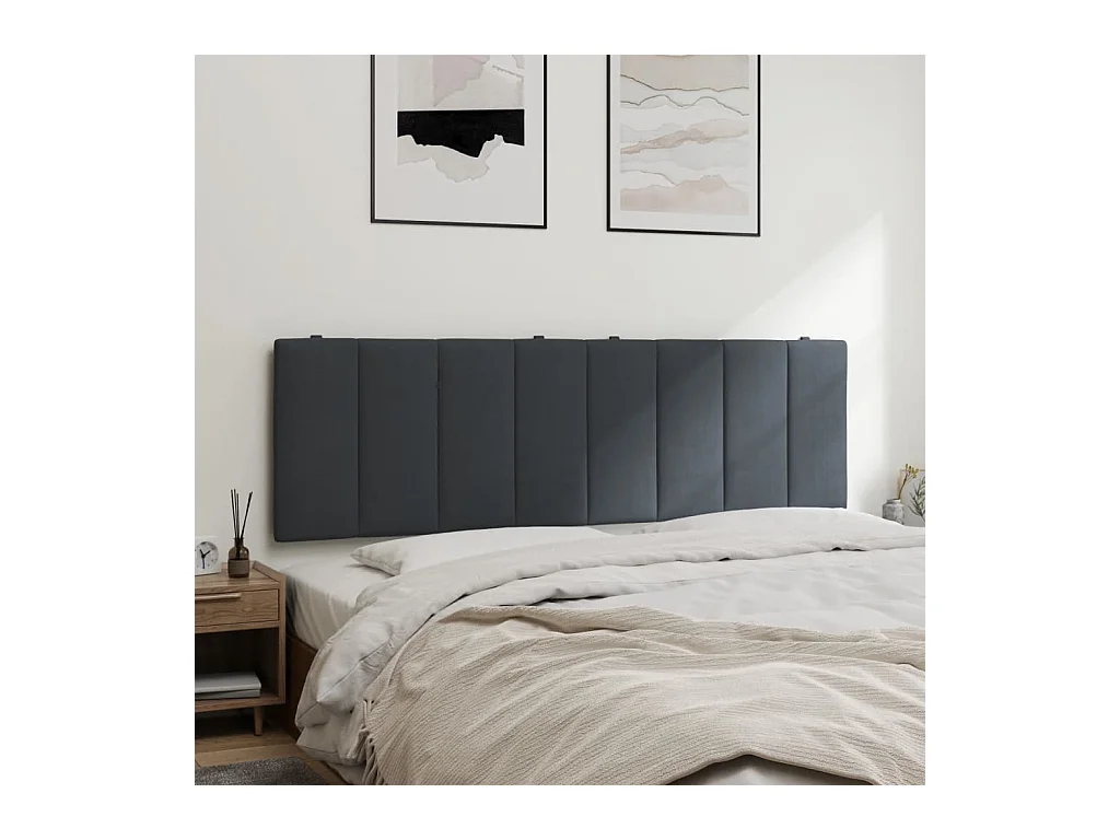 Tête de lit coussin gris foncé 160 cm velours