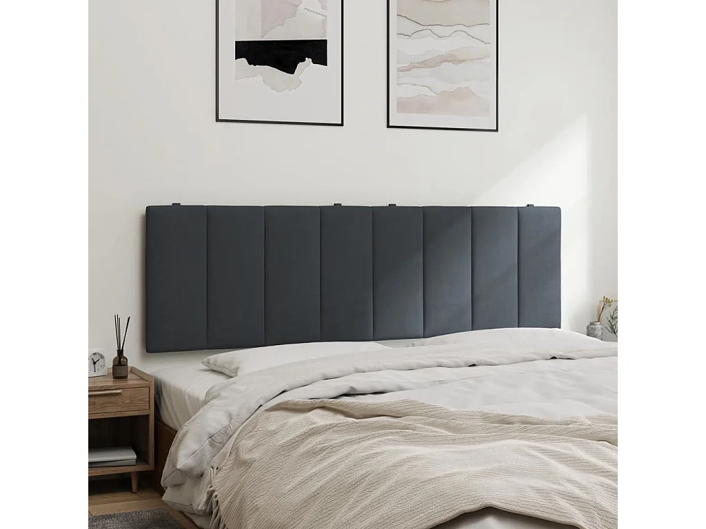 Tête de lit coussin gris foncé 160 cm velours