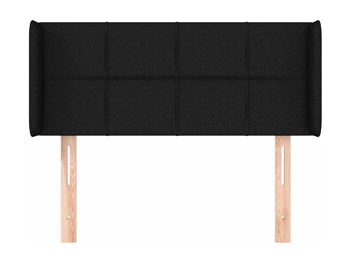 Tête de lit avec oreilles Noir 103x16x78/88 cm Tissu