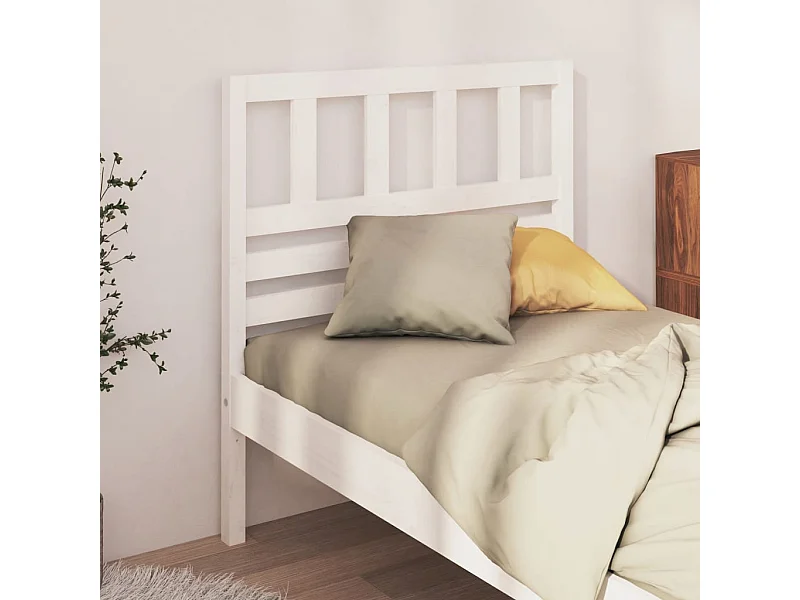 Cabeceira de cama 81x4x100 cm pinho maciço branco