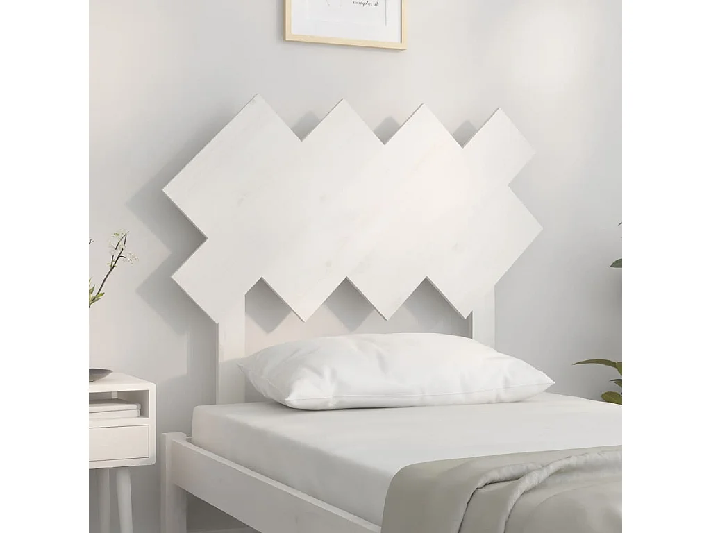 Tête de lit Blanc 92x3x81 cm Bois massif de pin