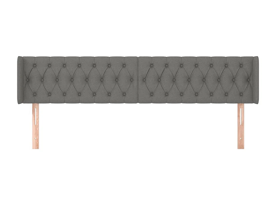 Cabecero de tela gris oscuro 183x16x78/88 cm