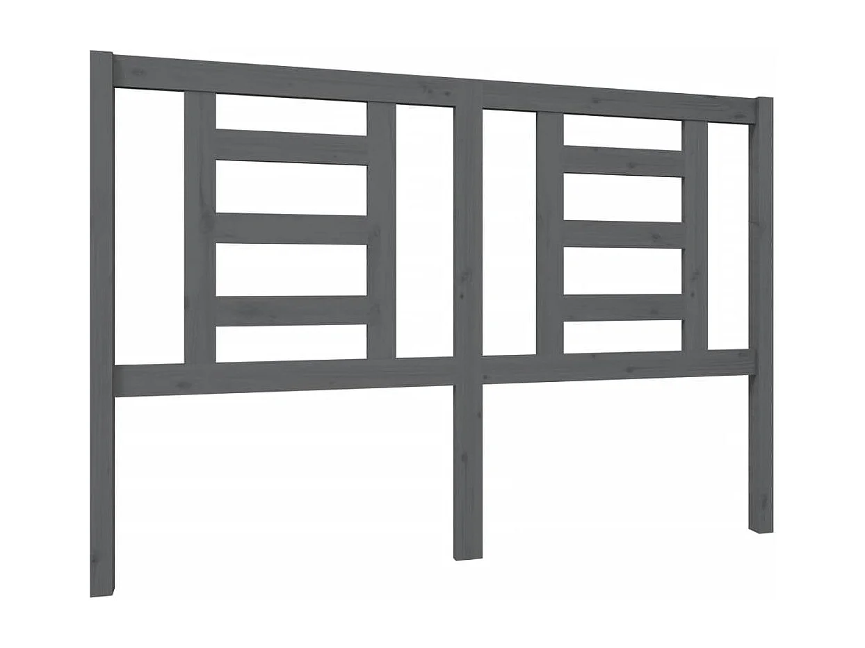 Cabeceira de cama 146x4x100 cm pinho maciço cinzento