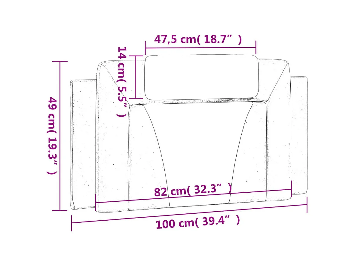Tête de lit coussin blanc 100 cm similicuir