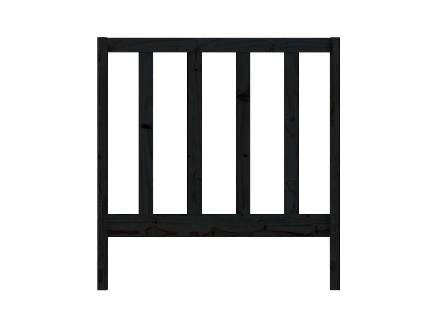 Tête de lit Noir 81x4x100 cm Bois massif de pin