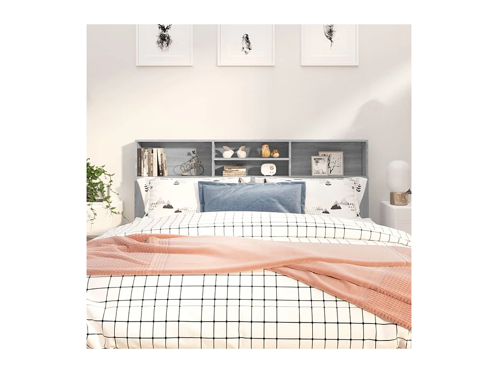 Armoire de tête de lit Sonoma gris 180x19x103,5 cm