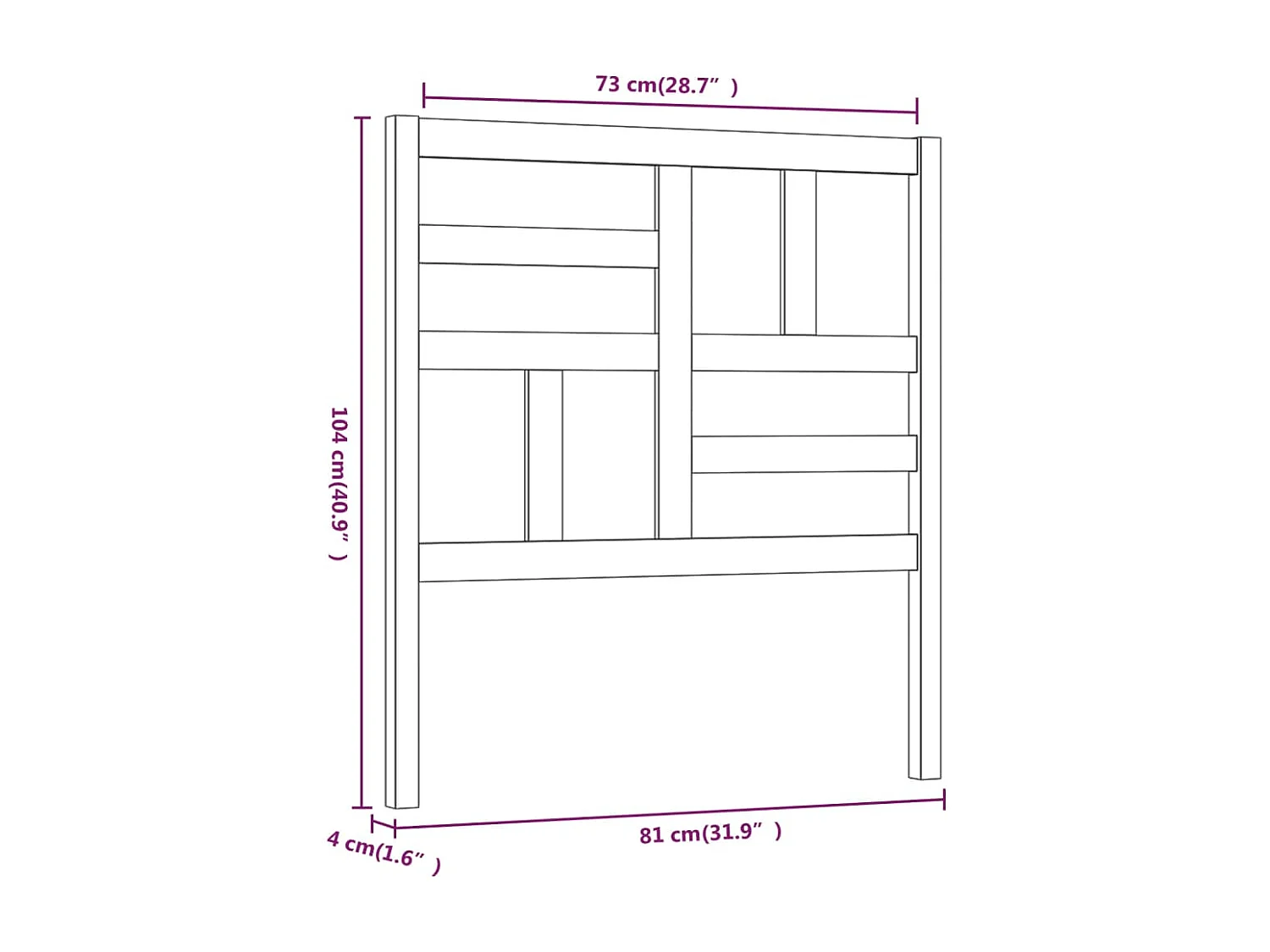 Tête de lit 81x4x104 cm Bois massif de pin