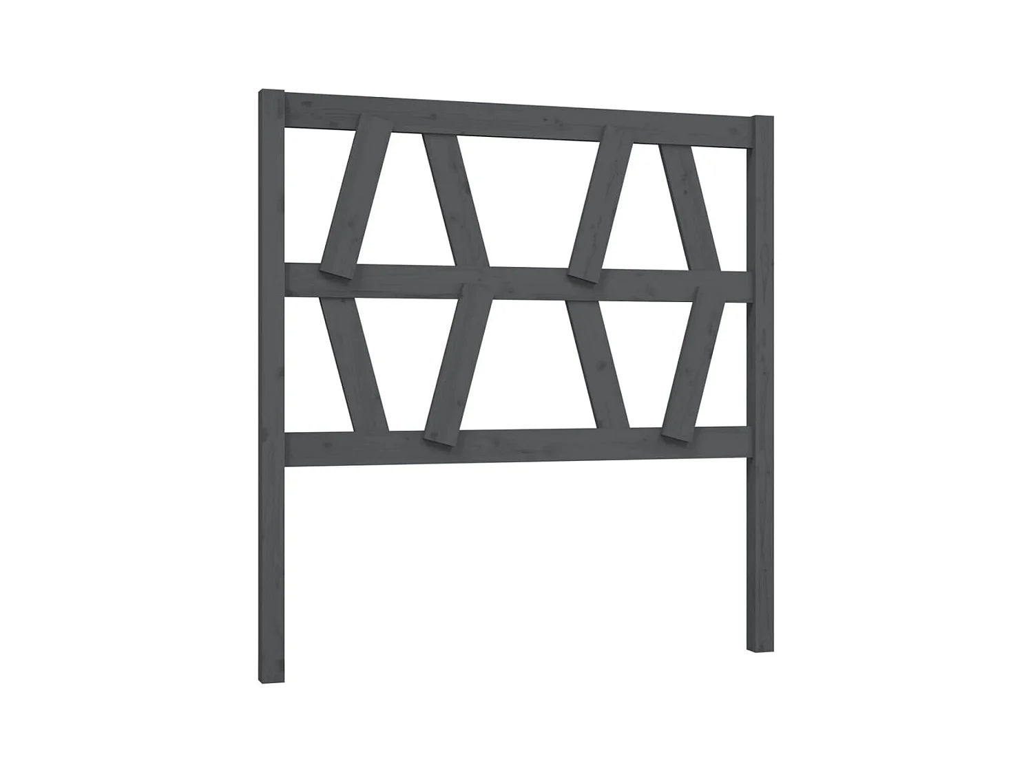 Cabecero de cama madera maciza de pino gris 106x4x100 cm