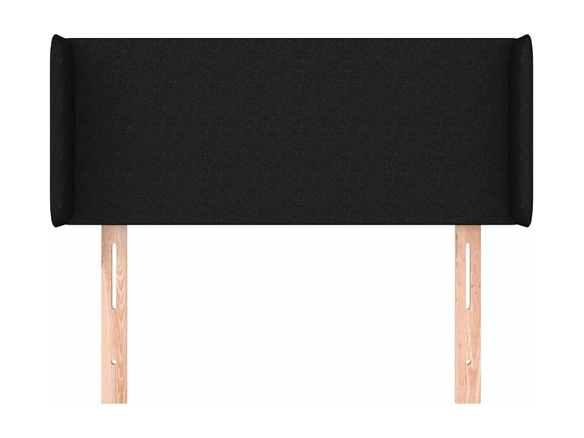 Tête de lit avec oreilles Noir 103x16x78/88 cm Tissu