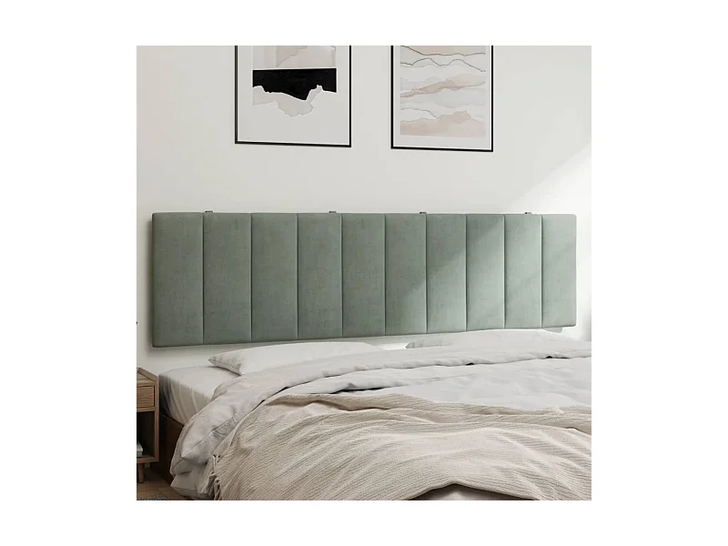 Tête de lit coussin gris clair 180 cm velours