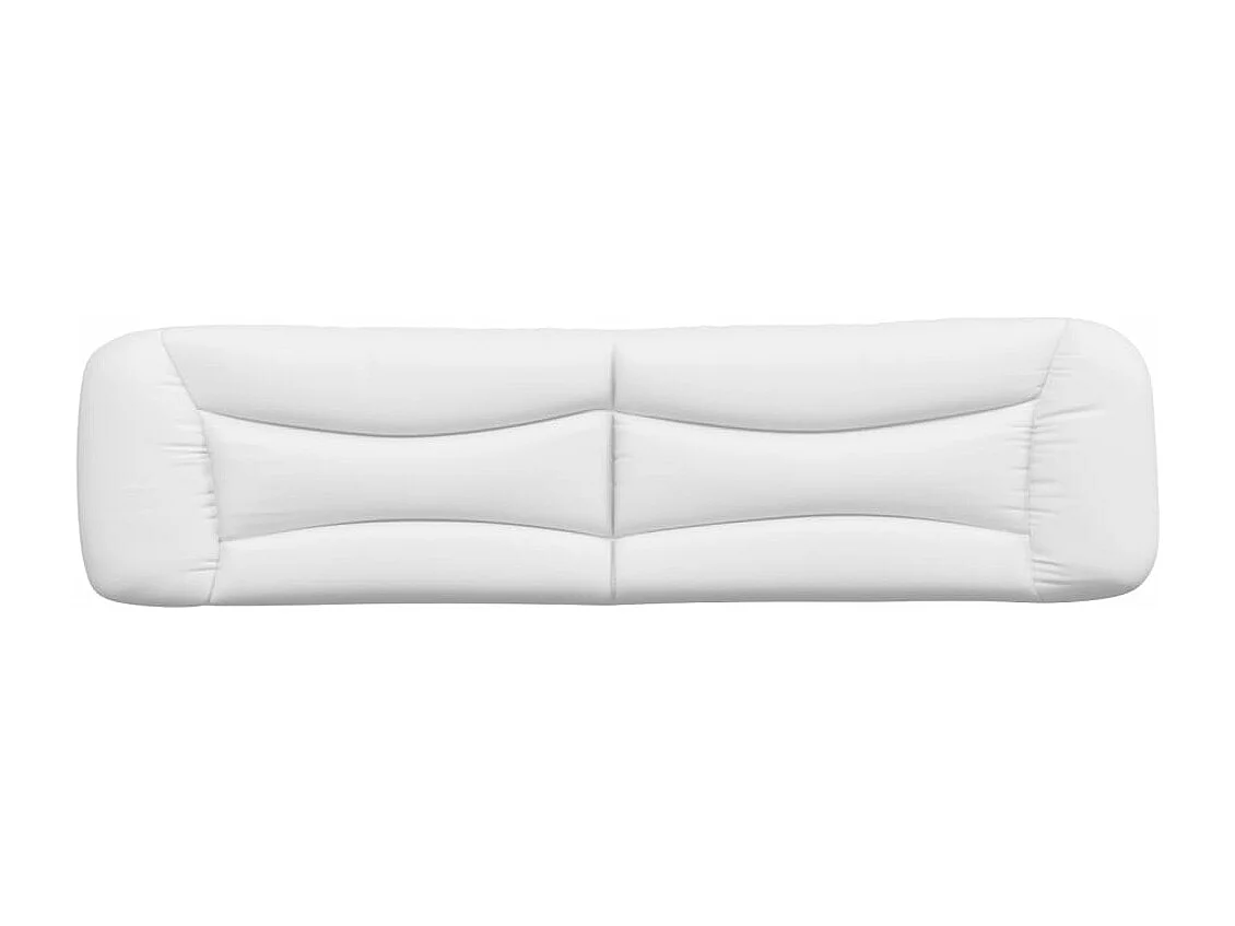 Tête de lit coussin blanc 200 cm similicuir