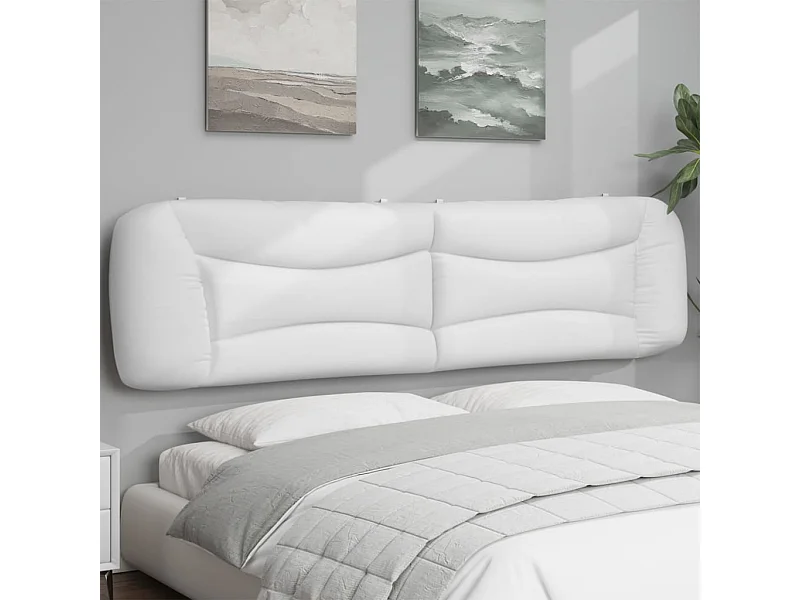 Hoofdbordkussen "Hvar" 200 cm kunstleer wit